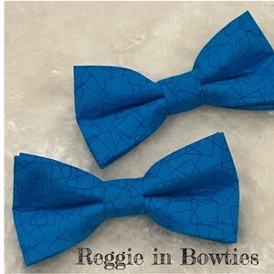 Pet Bowtie in Bright Blue Print